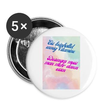 Eis beinhaltet wenig Vitamine - Buttons groß 56 mm (5er Pack) - Weiß - Vorne