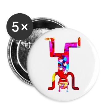 Musique drôle jazz retro song hipster vinyl rock - Lot de 5 grands badges (56 mm) - blanc - Devant