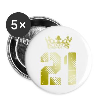 21 Number crown - Buttons large 2.2''/56 mm (5-pack) - white - Front