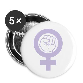 Rébellion Faust Symbole féministe - Lot de 5 grands badges (56 mm) - blanc - Devant
