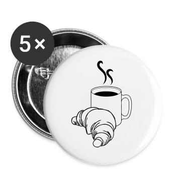 Petit déjeuner - Lot de 5 grands badges (56 mm) - blanc - Devant
