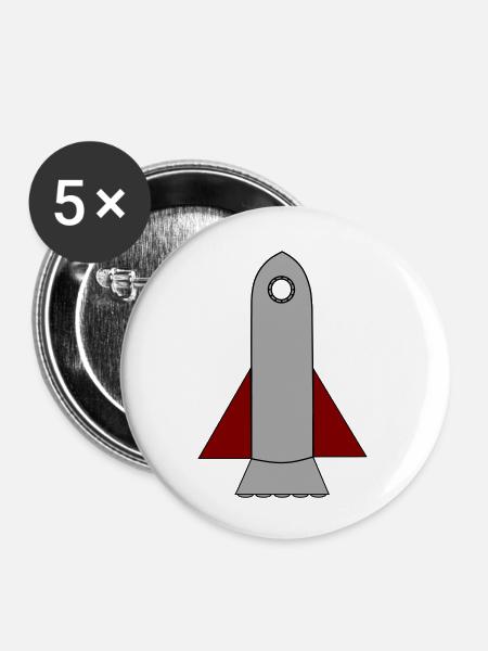Spaceship - Buttons groß 56 mm (5er Pack) - Weiß