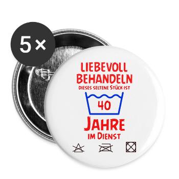 SSW127 40 Jahre im Dienst - Buttons groß 56 mm (5er Pack) - Weiß - Vorne