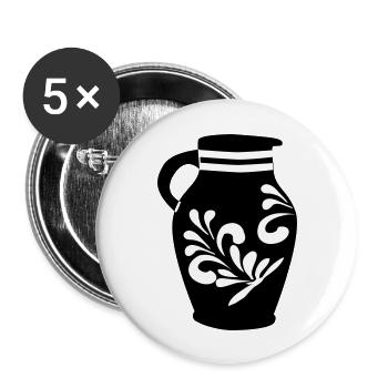 Bembel Motif - Lot de 5 grands badges (56 mm) - blanc - Devant