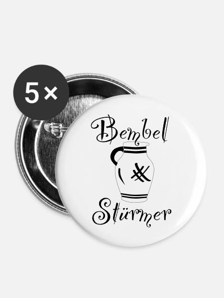 Bembel Stürmer - Buttons groß 56 mm (5er Pack) - Weiß