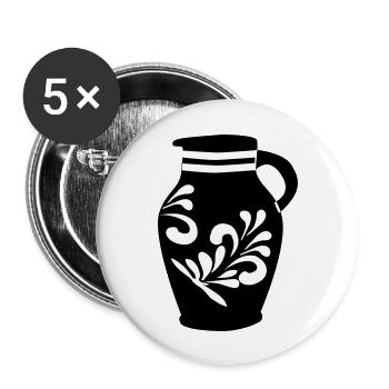 Bembel #100%Hessisch #FrankfurtLiebe - Buttons groß 56 mm (5er Pack) - Weiß - Vorne