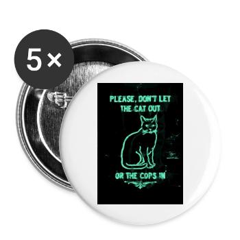 Cope cat - Buttons groß 56 mm (5er Pack) - Weiß - Vorne