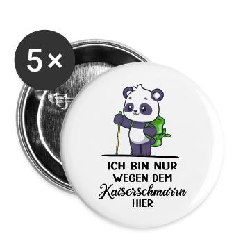 bergwandern kaiserschmarrn alpin via ferrata alm - Buttons groß 56 mm (5er Pack) - Weiß - Vorne