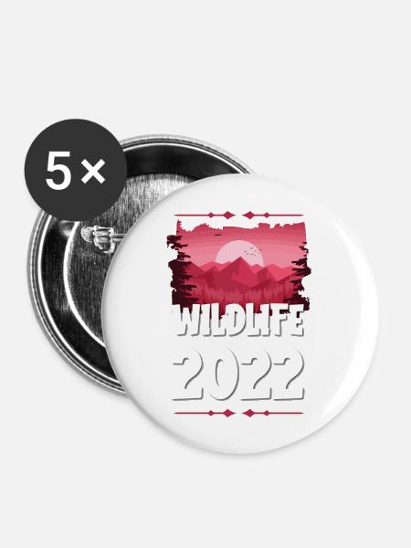 Wildlife 2022 - Buttons groß 56 mm (5er Pack) - Weiß