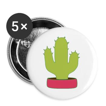 Cactus, Cacti, Succulents, Plant - Buttons large 2.2''/56 mm (5-pack) - white - Front