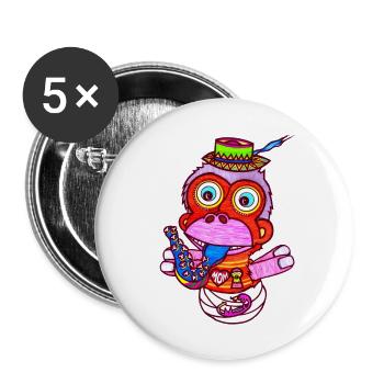 Baby Affe - Buttons groß 56 mm (5er Pack) - Weiß - Vorne
