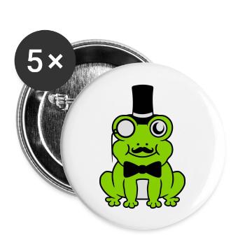 Sir Frosch Gentlemen Zylinder - Buttons groß 56 mm (5er Pack) - Weiß - Vorne
