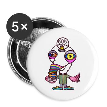Blues Trasch - Buttons groß 56 mm (5er Pack) - Weiß - Vorne