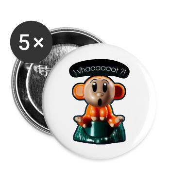 Waaaaaas Äffchen - Buttons groß 56 mm (5er Pack) - Weiß - Vorne