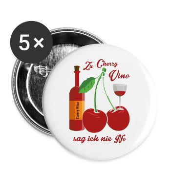 Wein Liebhaber - Buttons groß 56 mm (5er Pack) - Weiß - Vorne