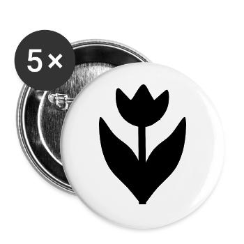 Flower Black Flowers Black Blossom Tulip Flower - Buttons large 2.2''/56 mm (5-pack) - white - Front