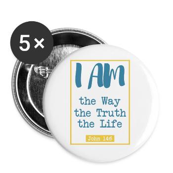 The Way, the Truth, the Life - Buttons large 2.2''/56 mm (5-pack) - white - Front