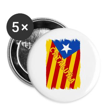 Catalonia flag design - Buttons large 2.2''/56 mm (5-pack) - white - Front