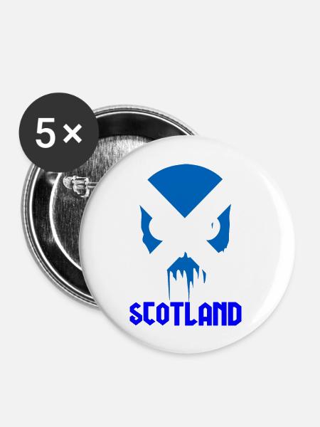 Schottland - Buttons groß 56 mm (5er Pack) - Weiß