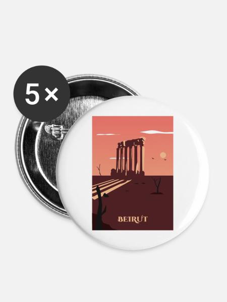 BEIRUT - Buttons groß 56 mm (5er Pack) - Weiß