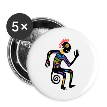 Culture des Aztèques et des Mayas - Lot de 5 grands badges (56 mm) - blanc - Devant
