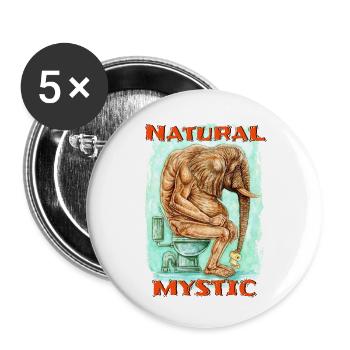 NATÜRLICHER MYSTIKER - Buttons groß 56 mm (5er Pack) - Weiß - Vorne