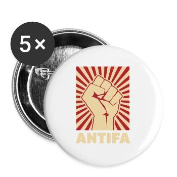 Antifa - Buttons large 2.2''/56 mm (5-pack) - white - Front