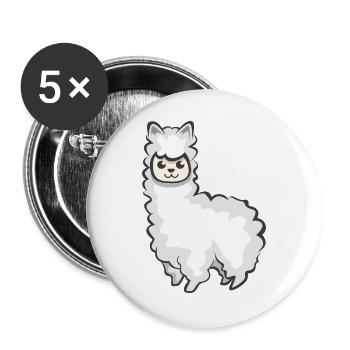 Alpaca Symbol Animal Sheep Illustration icon Graphic - Buttons large 2.2''/56 mm (5-pack) - white - Front