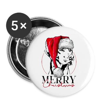 Santa RHODESIAN RIDGEBACK Merry Christmas Wilsigns - Buttons groß 56 mm (5er Pack) - Weiß - Vorne