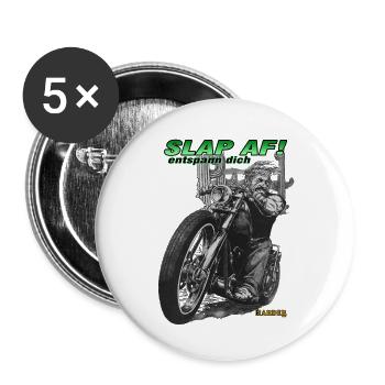 slap af - entspann dich - Buttons groß 56 mm (5er Pack) - Weiß - Vorne