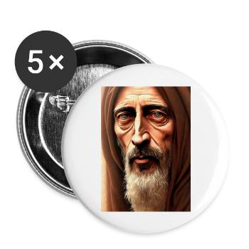 Porträt Jesu Christi - Buttons groß 56 mm (5er Pack) - Weiß - Vorne