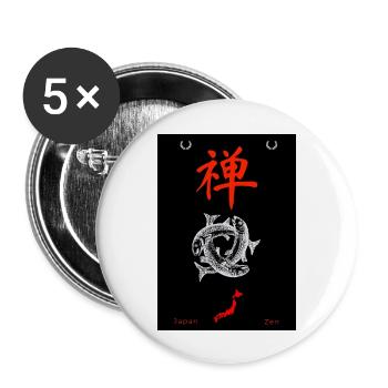 Japanisch - Buttons groß 56 mm (5er Pack) - Weiß - Vorne