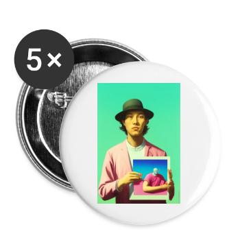 Bubblegum Selfie in Selfie - ARTWORK on LSD - Buttons large 2.2''/56 mm (5-pack) - white - Front