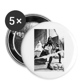 NRNF photo motif noir blanc scénario de braquage de banque - Lot de 5 grands badges (56 mm) - blanc - Devant