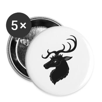 Hirsch portrait - Buttons groß 56 mm (5er Pack) - Weiß - Vorne