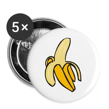 banane 4 A - Lot de 5 grands badges (56 mm) - blanc - Devant