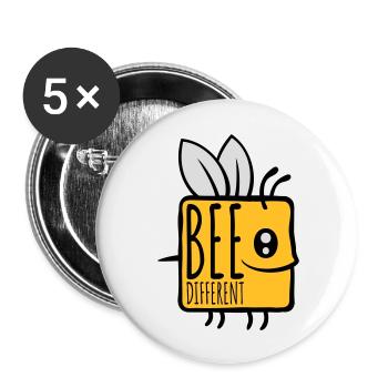 bee different saying quote - Buttons large 2.2''/56 mm (5-pack) - white - Front