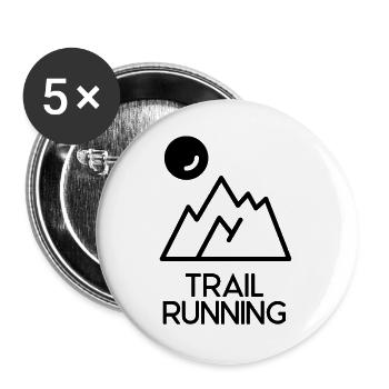 Trailrunning - Buttons groß 56 mm (5er Pack) - Weiß - Vorne