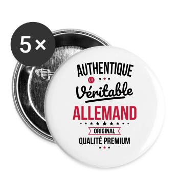 Authentique et véritable Allemand - Original - Lot de 5 grands badges (56 mm) - blanc - Devant