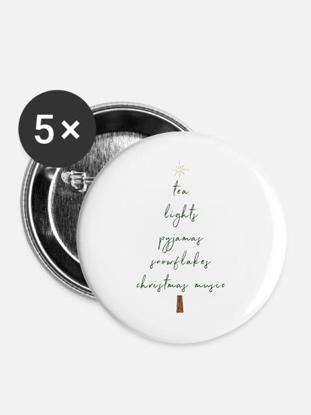 christmas tree. - Buttons groß 56 mm (5er Pack) - Weiß