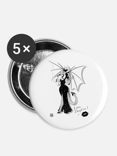 Drag(on) - Buttons groß 56 mm (5er Pack) - Weiß