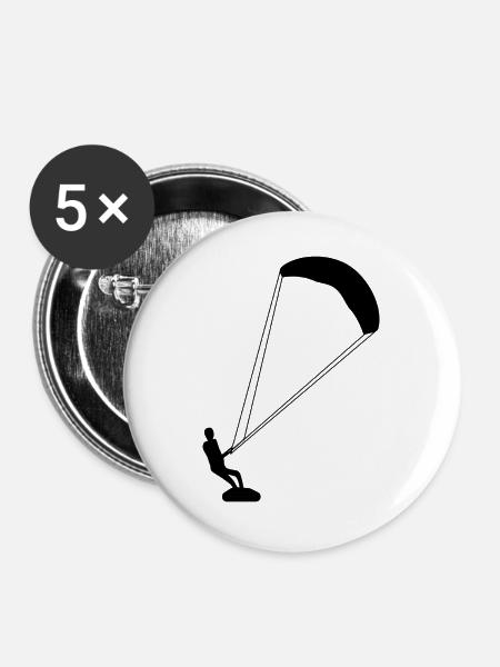 Kitesurf - Kiter - Buttons groß 56 mm (5er Pack) - Weiß
