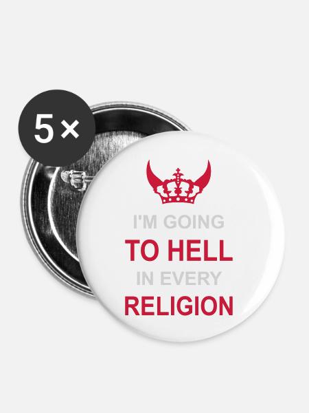 im going to hell - Buttons groß 56 mm (5er Pack) - Weiß