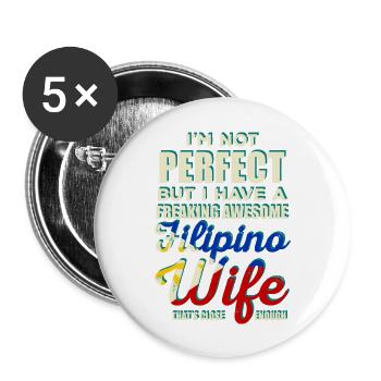 Philippinen Filipina Stolz Flagge Pinay I Geschenk - Buttons groß 56 mm (5er Pack) - Weiß - Vorne