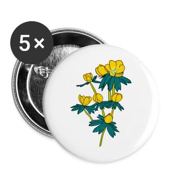 Winter Aconite2 - Buttons large 2.2''/56 mm (5-pack) - white - Front
