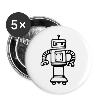 Robot 77a0re9 - Lot de 5 grands badges (56 mm) - blanc - Devant