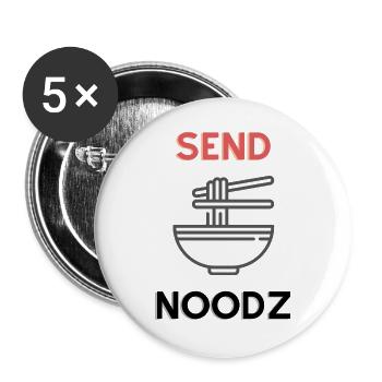 Nudel Bowl Silhouette Bento Stil - Buttons groß 56 mm (5er Pack) - Weiß - Vorne