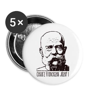 Kaiser Franz Joseph I. - Buttons groß 56 mm (5er Pack) - Weiß - Vorne