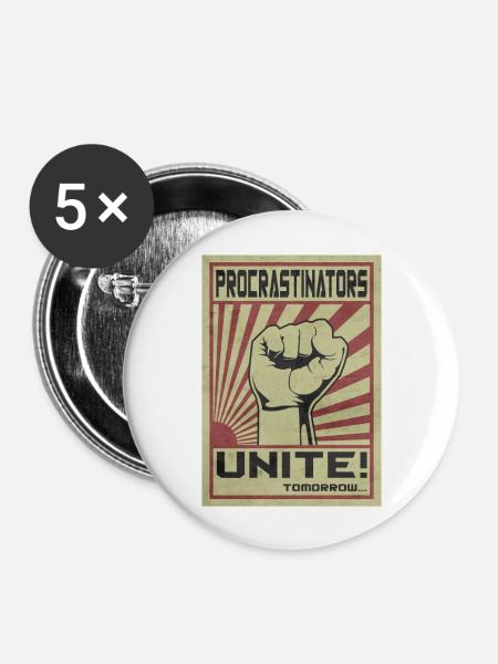 Zauderer vereinen sich! - Buttons groß 56 mm (5er Pack) - Weiß