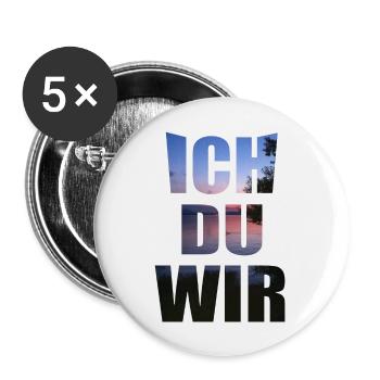 Ich du wir - Buttons groß 56 mm (5er Pack) - Weiß - Vorne